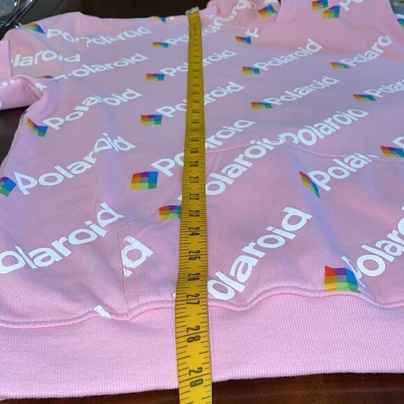 Polaroid Retro Pink Popover Kangaroo Hoodie Size XL - Picture 7 of 11